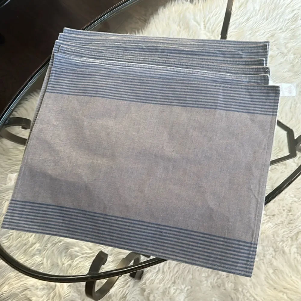 West Elm Rectangular Cotton 6 Placemats & Table Runner Decor